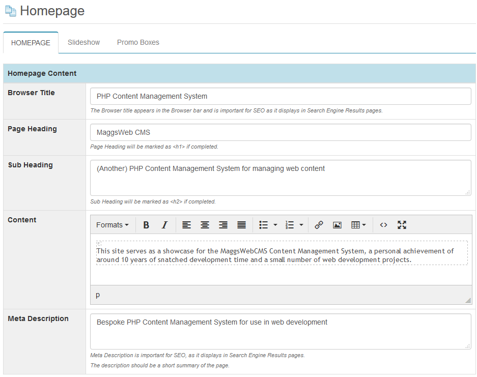 homepage